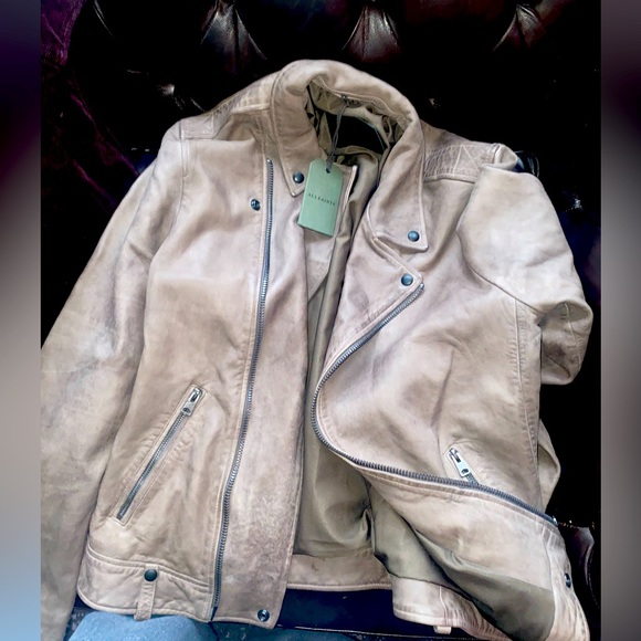 All Saints Milo Biker Leather Jacket - Picture 2 of 4